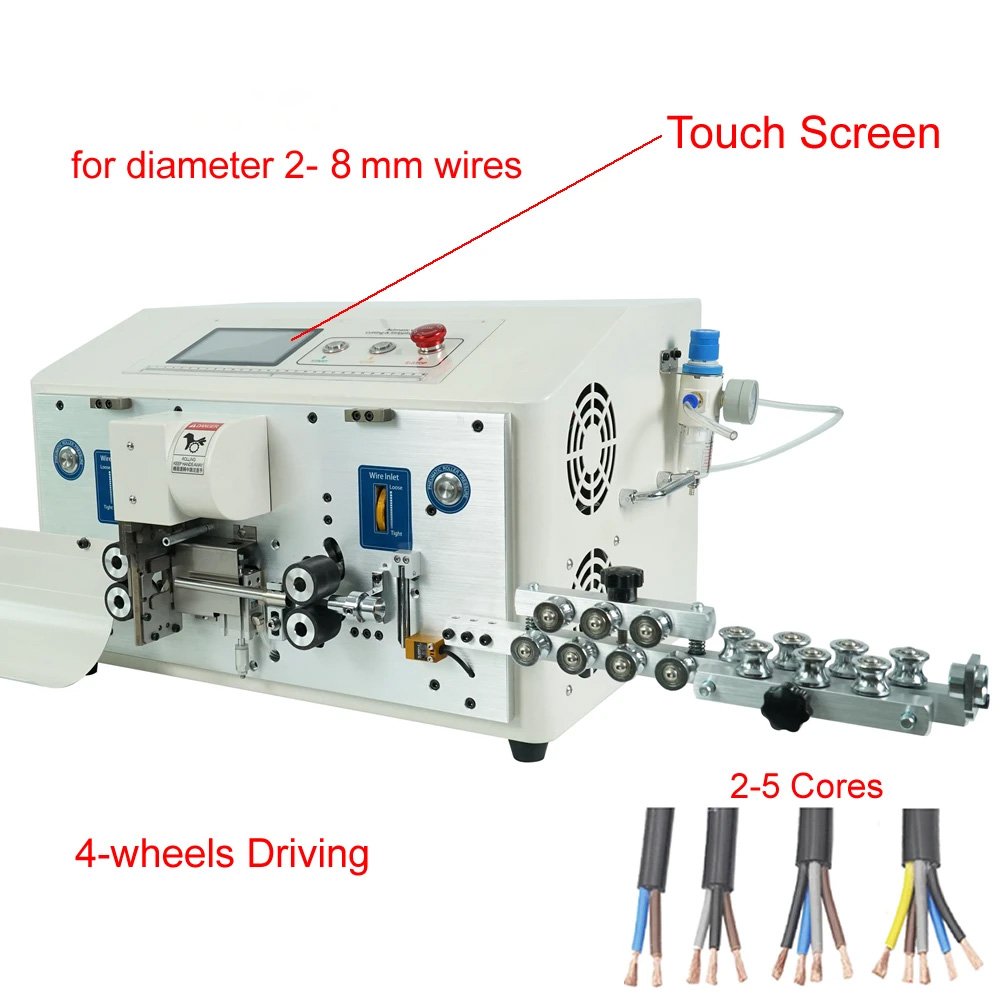 Dubbele Ronde Meeraderige Draad Strip- & Knipmachine (2-8mm) WPM-YHT6