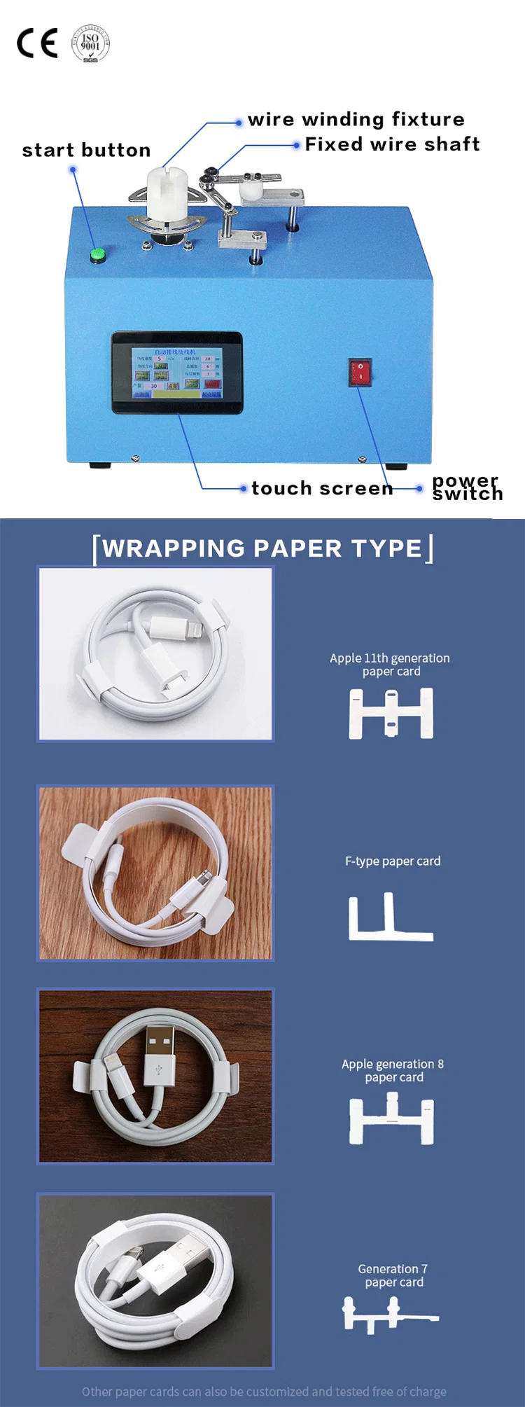 De USB-Gegevenskabel maakt Machine, Windende Machine, Automatische Iphone Datakabel Wind- en Bindende Machine