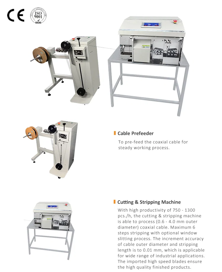 Automatische coaxiale kabelknipstripmachine, kabelstripmachine, coaxiale kabelstripmachine, stripmachine