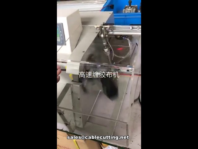 Automatische meeraderige draadwikkel- en tapemachine met beschermkap