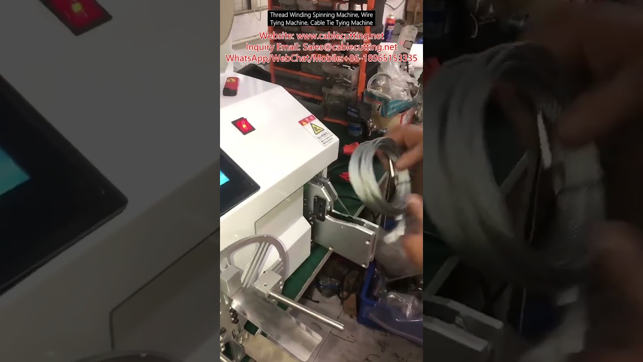 Automatic Thread Winding and Cable Tie Tying Machine for Industrial Packaging