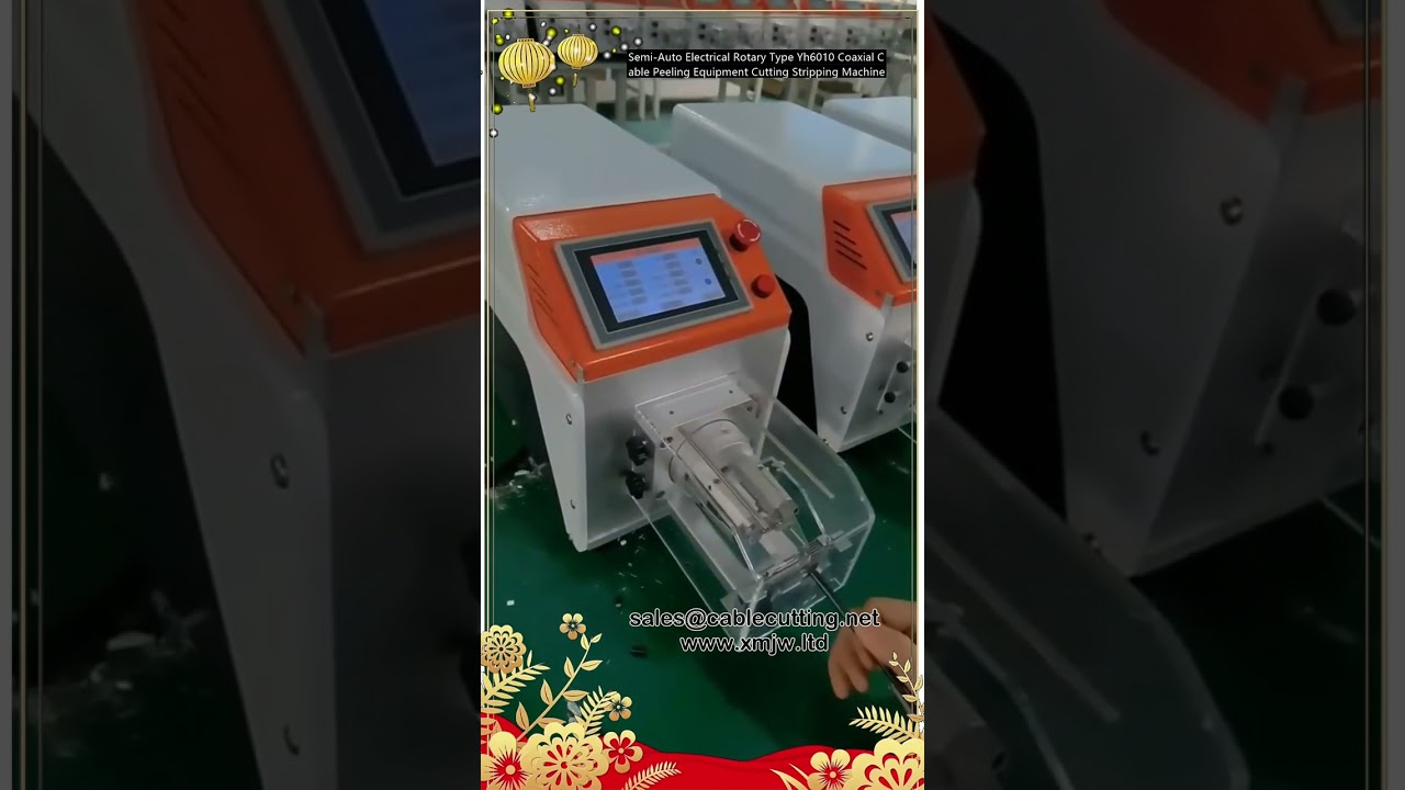 Semi-automatische roterende coaxkabel stripmachine – elektrisch snijden en strippen