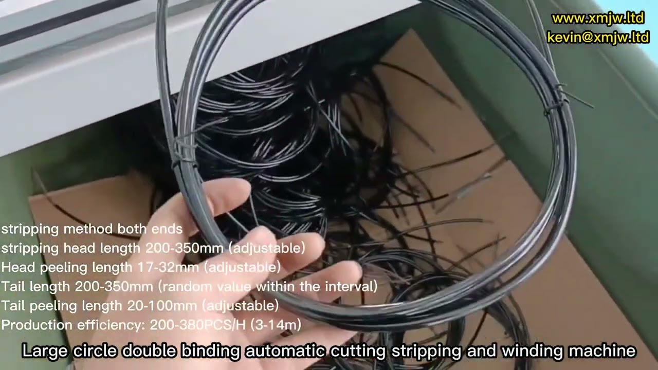 Large circle double binding automatic cutting stripping and winding machine